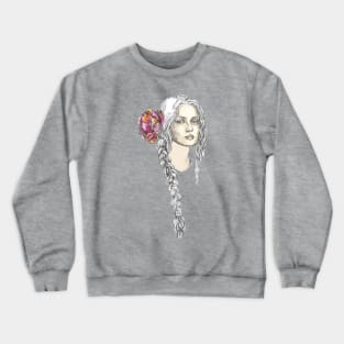 Woman with Braided Hair. Crewneck Sweatshirt